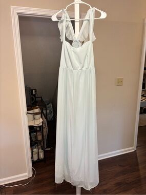 Show me your Mumu light blue bridesmaids dress